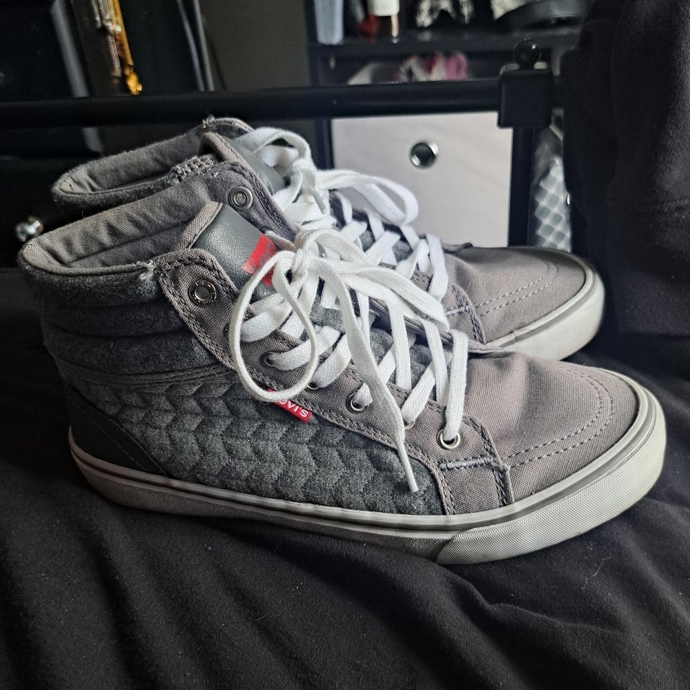 Womens grey Levi high top shoes - Picture 4 of 6